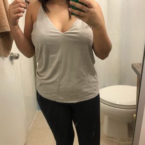 Grey suede camisole